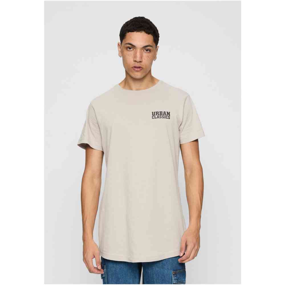 Urban Classics - Shaped Long with Urban Classic Print Heren Tshirt - Grijs